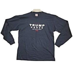 Donald Trump Long Sleeve Blue T-Shirt 2020 MAGA USA Patriot Political Size XL